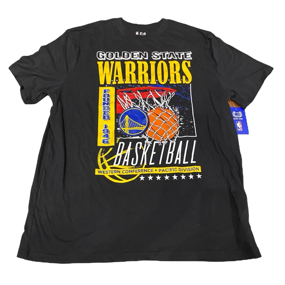 Ultra Game NBA Golden State Warriors Founded 1946 T-Shirt‎ Men’s Size 2XL Black